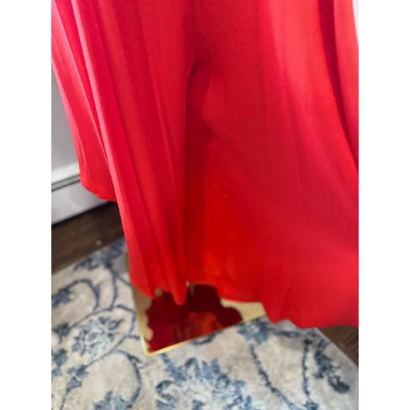 Vince Camuto NWT | Red V-Neck Tie-Shoulder Asymmetric Jumpsuit | Size S - Picture 10 of 12